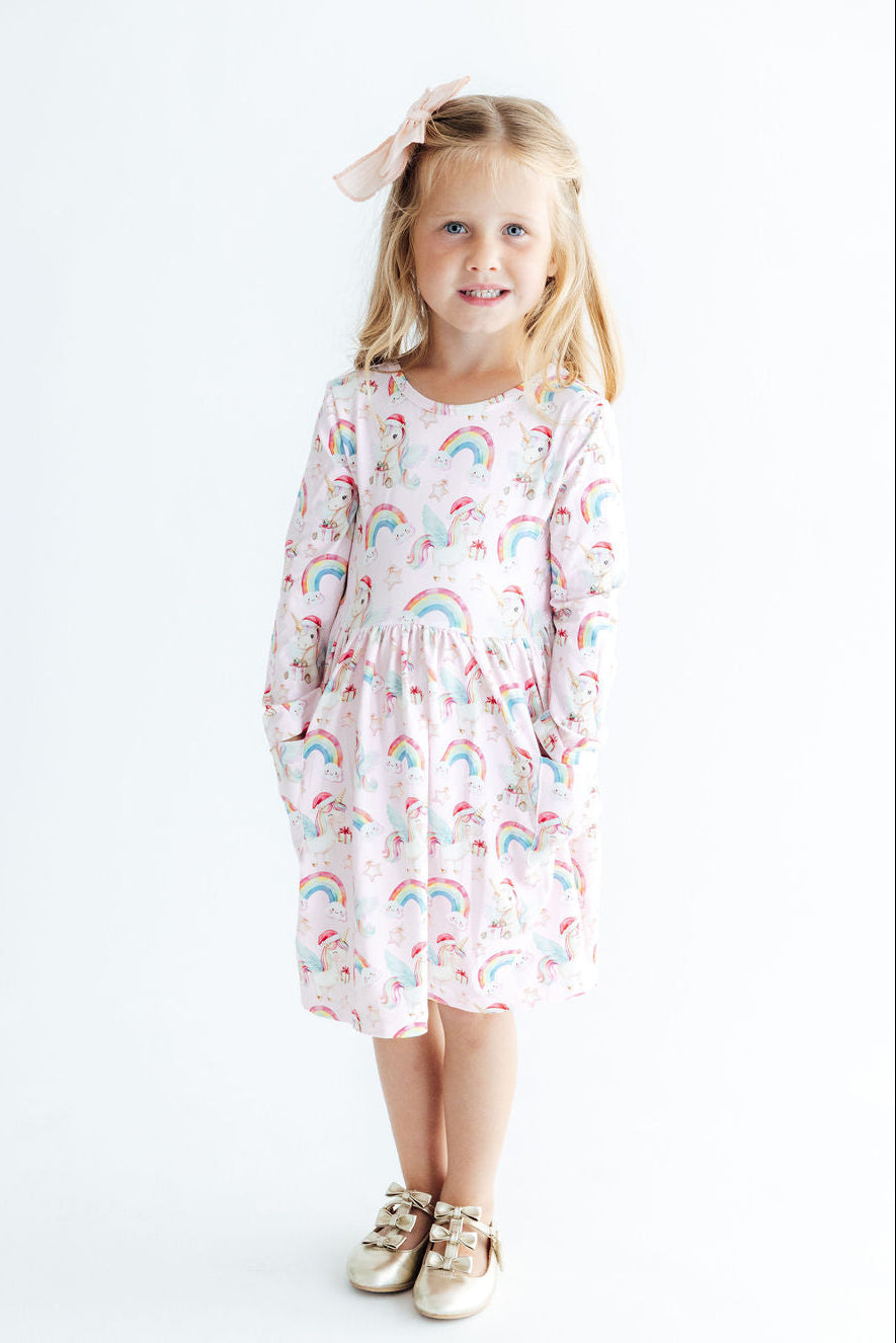 Christmas Magic L/s Pocket Twirl Dress