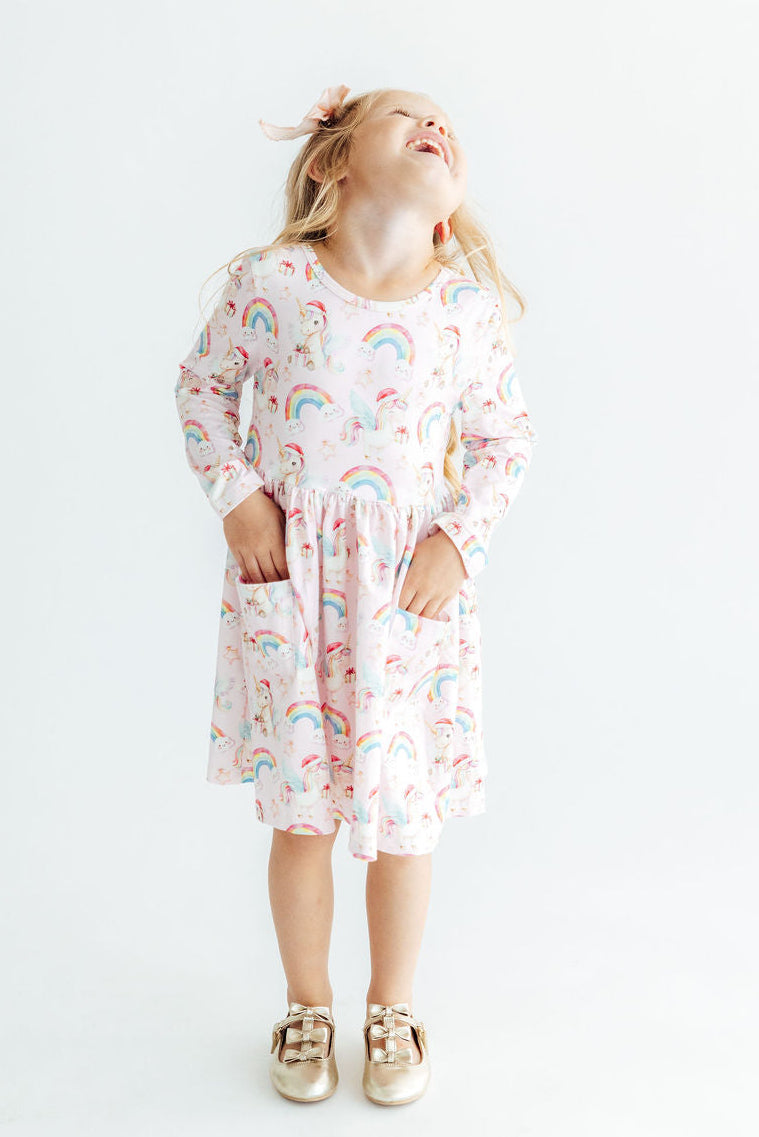 Christmas Magic L/s Pocket Twirl Dress