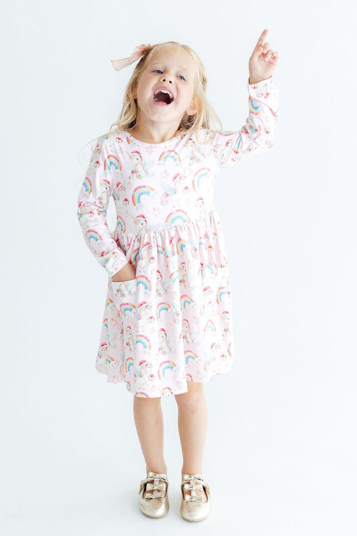 Christmas Magic L/s Pocket Twirl Dress