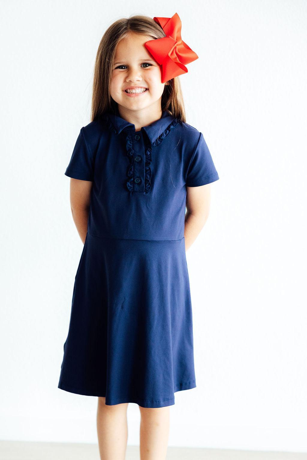Navy S/s Polo Dress