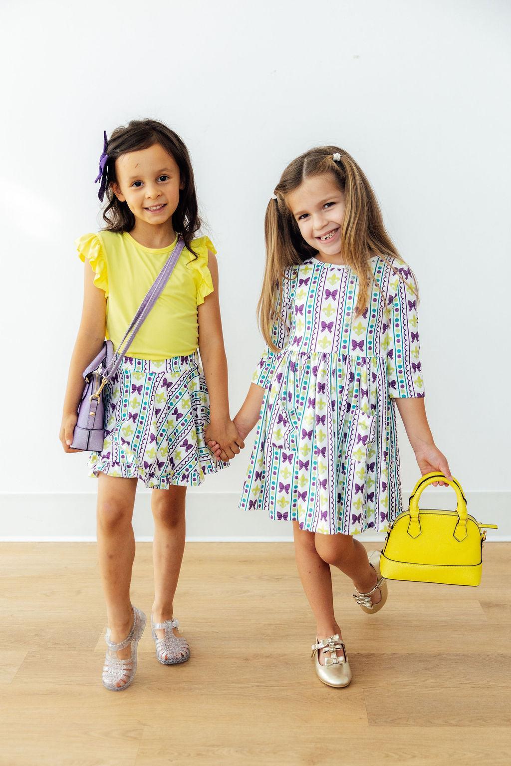 Mardi Gras Ruffle Twirl Skort