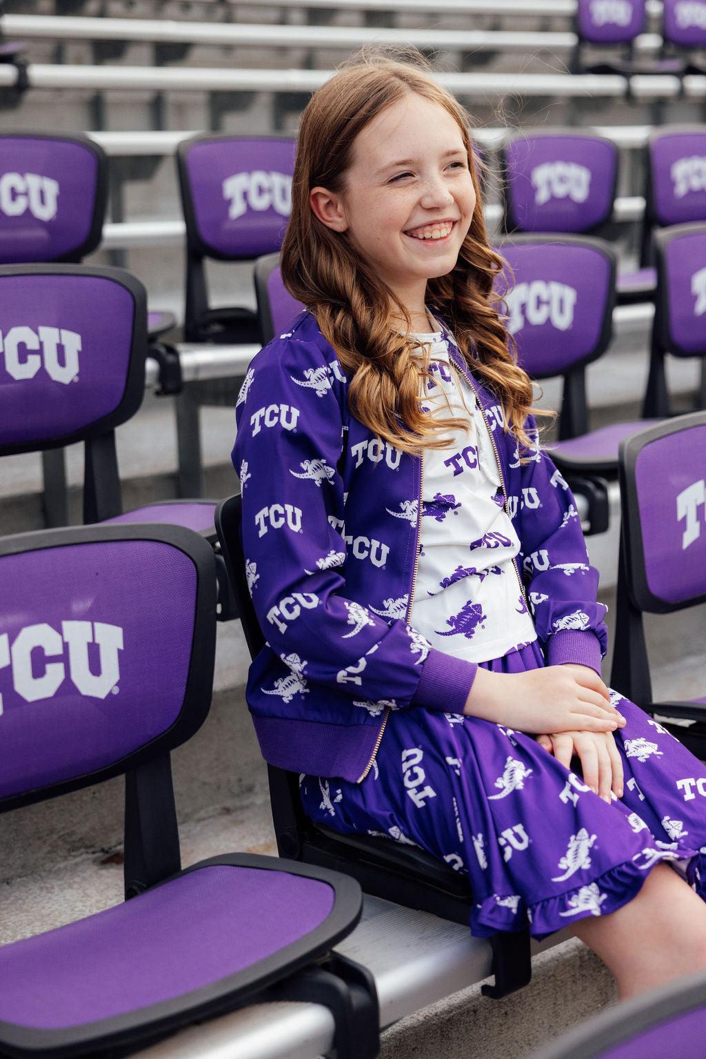 Tcu Purple Frog Satin Jacket