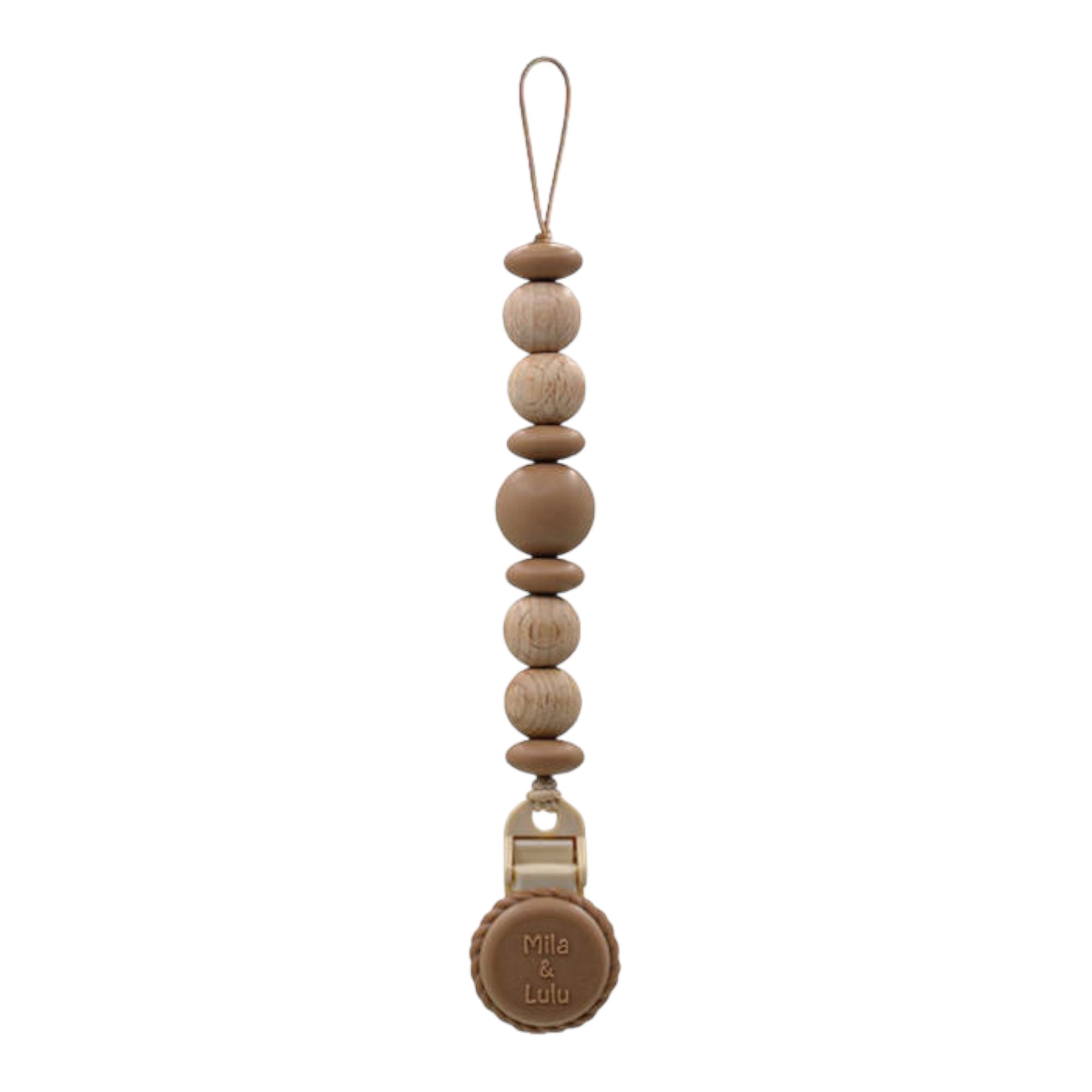 Metal-free Beaded Silicone And Beech Wood Pacifier Clips