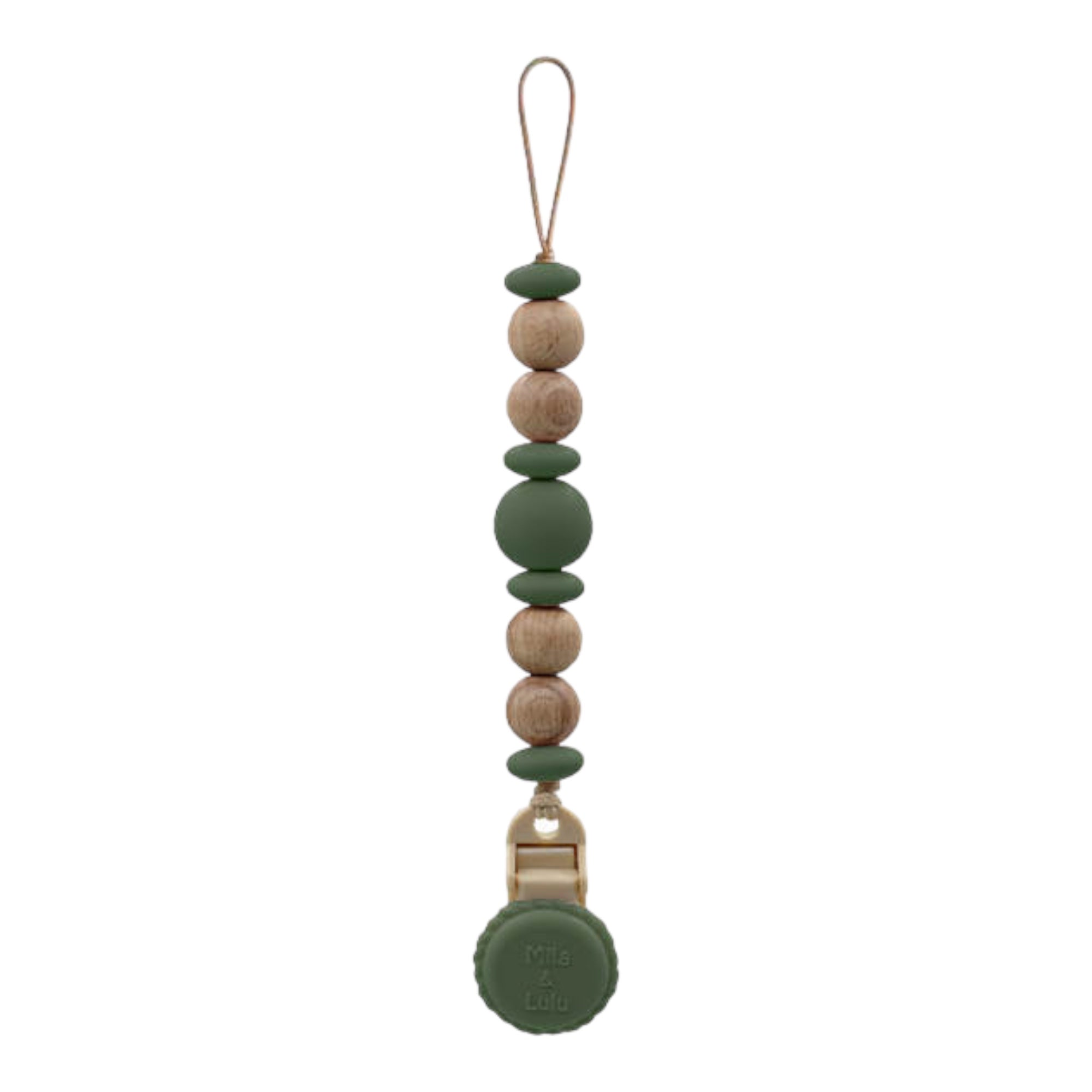 Metal-free Beaded Silicone And Beech Wood Pacifier Clips