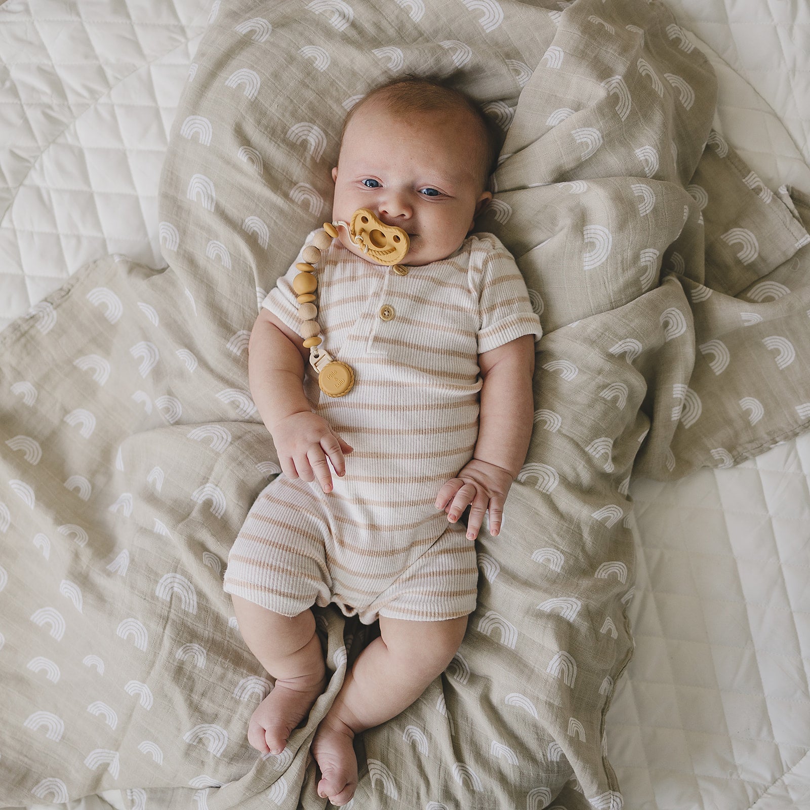 Metal-free Beaded Silicone And Beech Wood Pacifier Clips