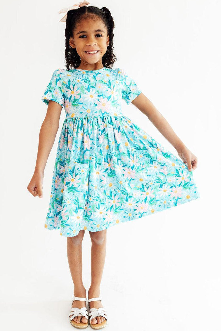 Preppy Daisies S/s Pocket Twirl Dress
