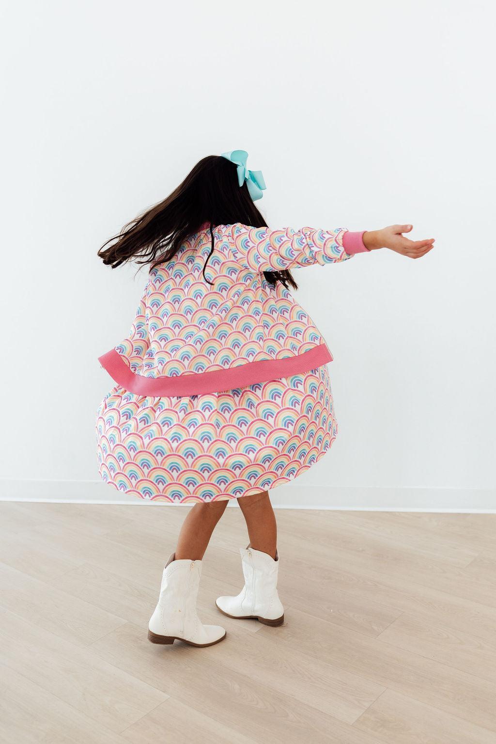 Watercolor Rainbows Satin Jacket