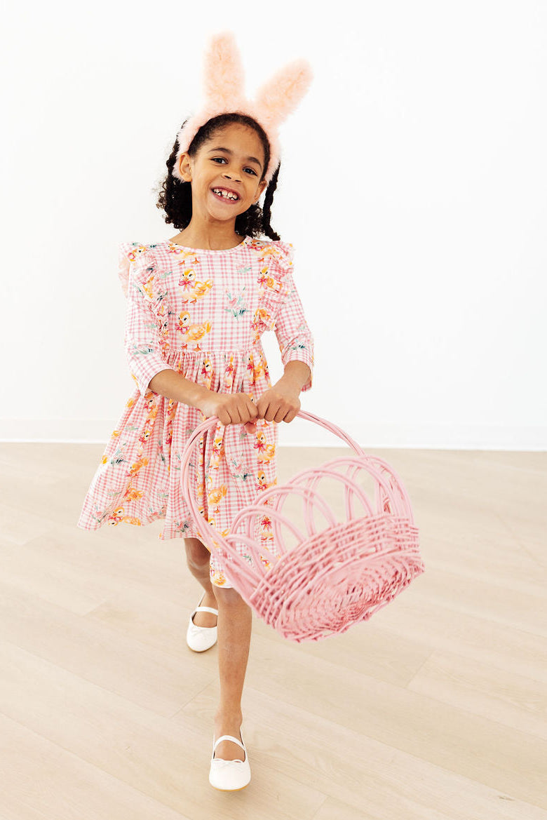 Daisy Ducklings 3/4 Sleeve Ruffle Twirl Dress