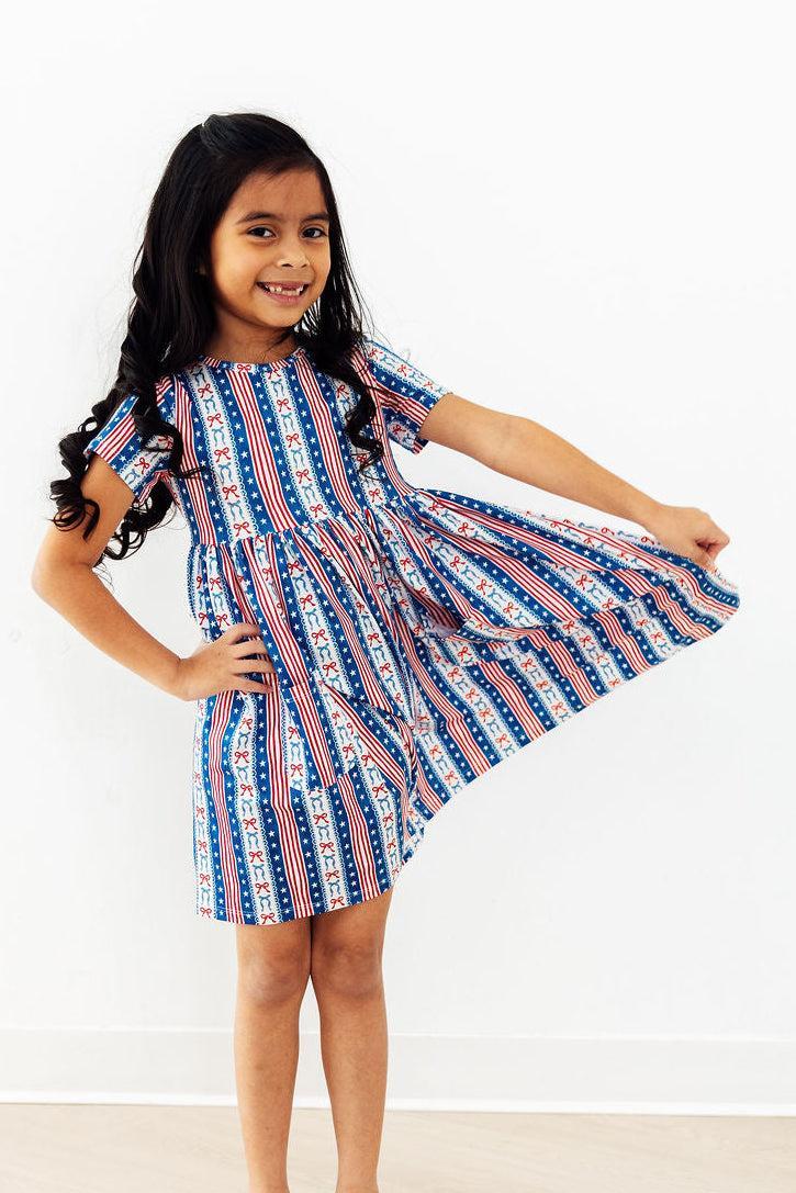 All-american Girl S/s Pocket Twirl Dress