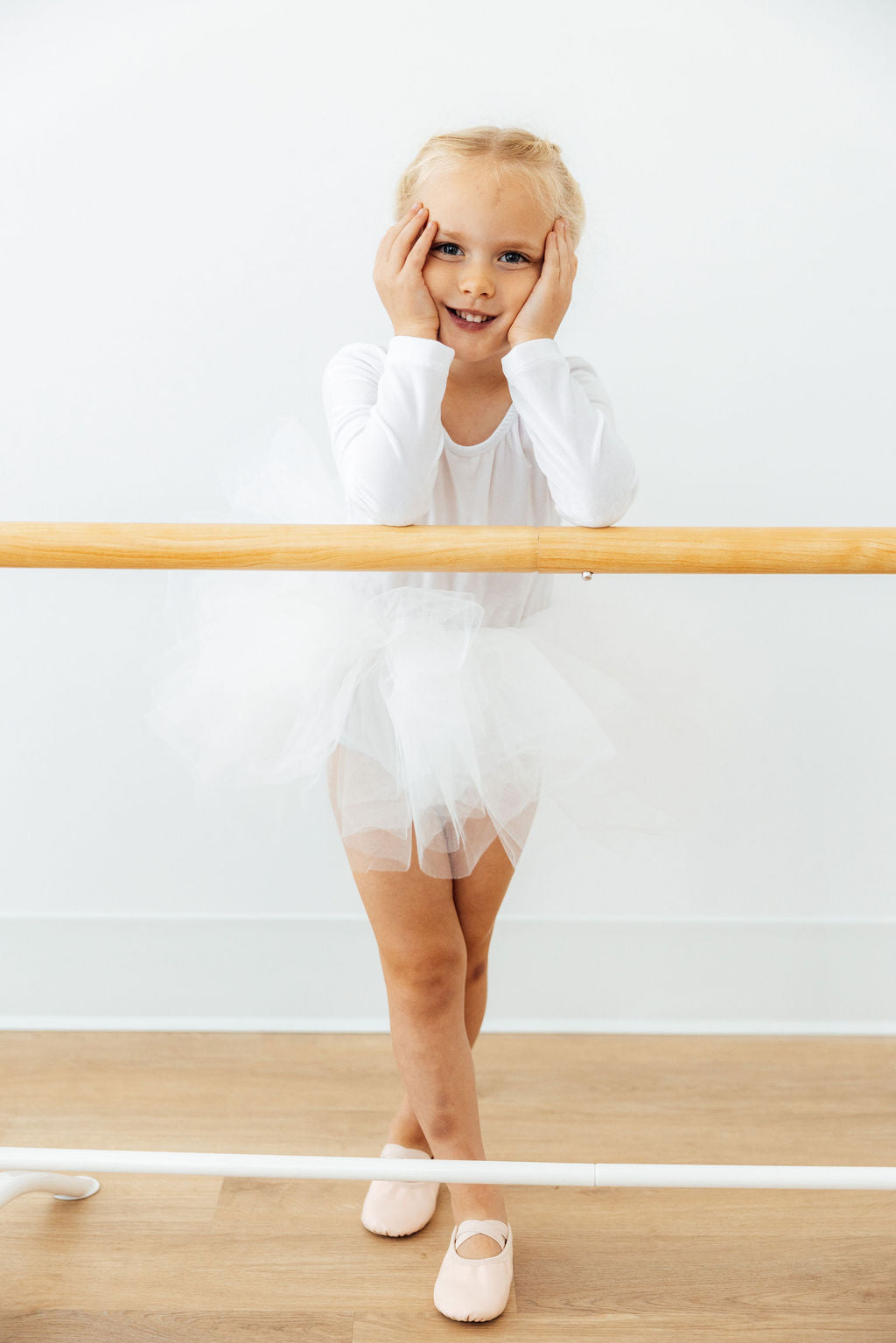 White Velvet L/s Tutu Leotard