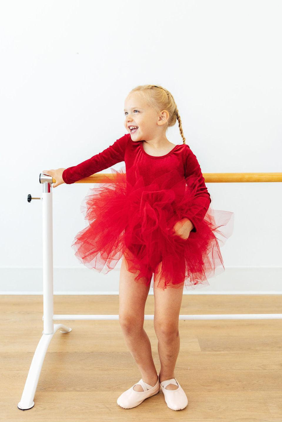 Red Velvet L/s Tutu Leotard