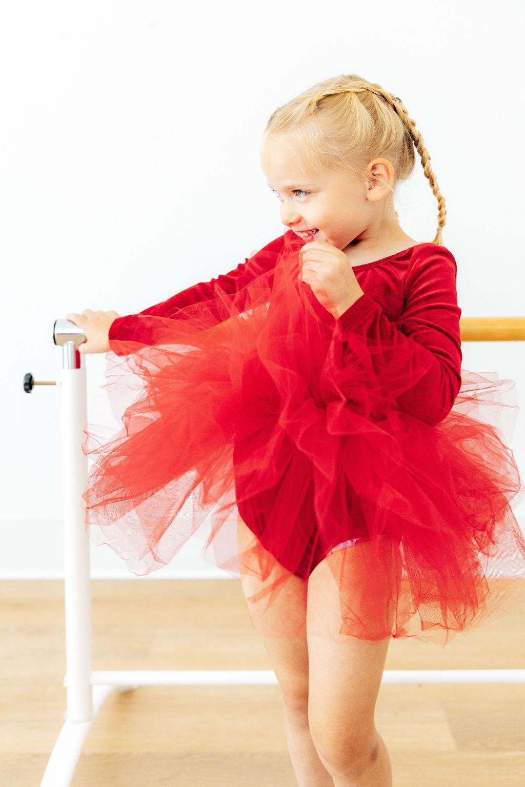 Red Velvet L/s Tutu Leotard