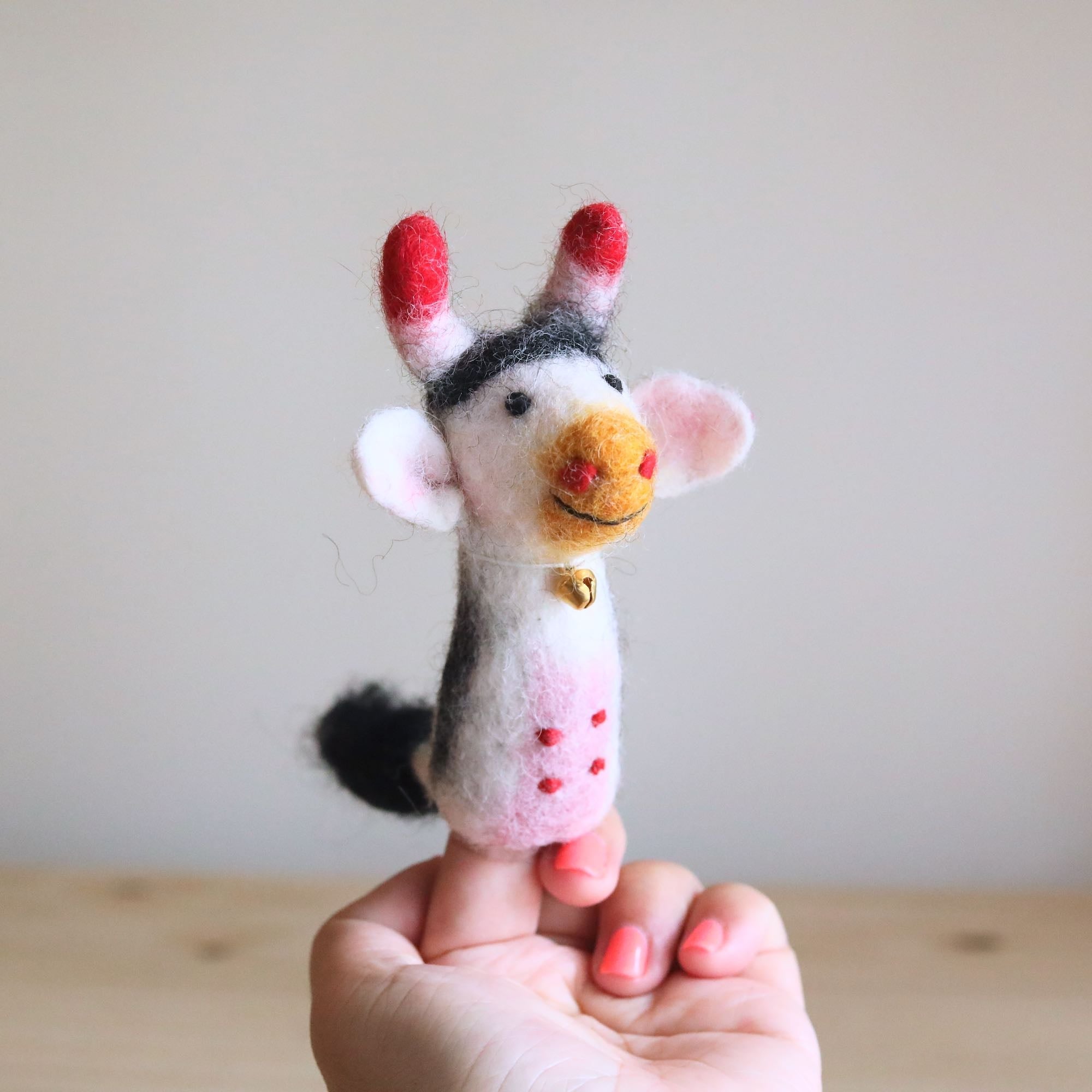 Milk Cow Finger Puppet