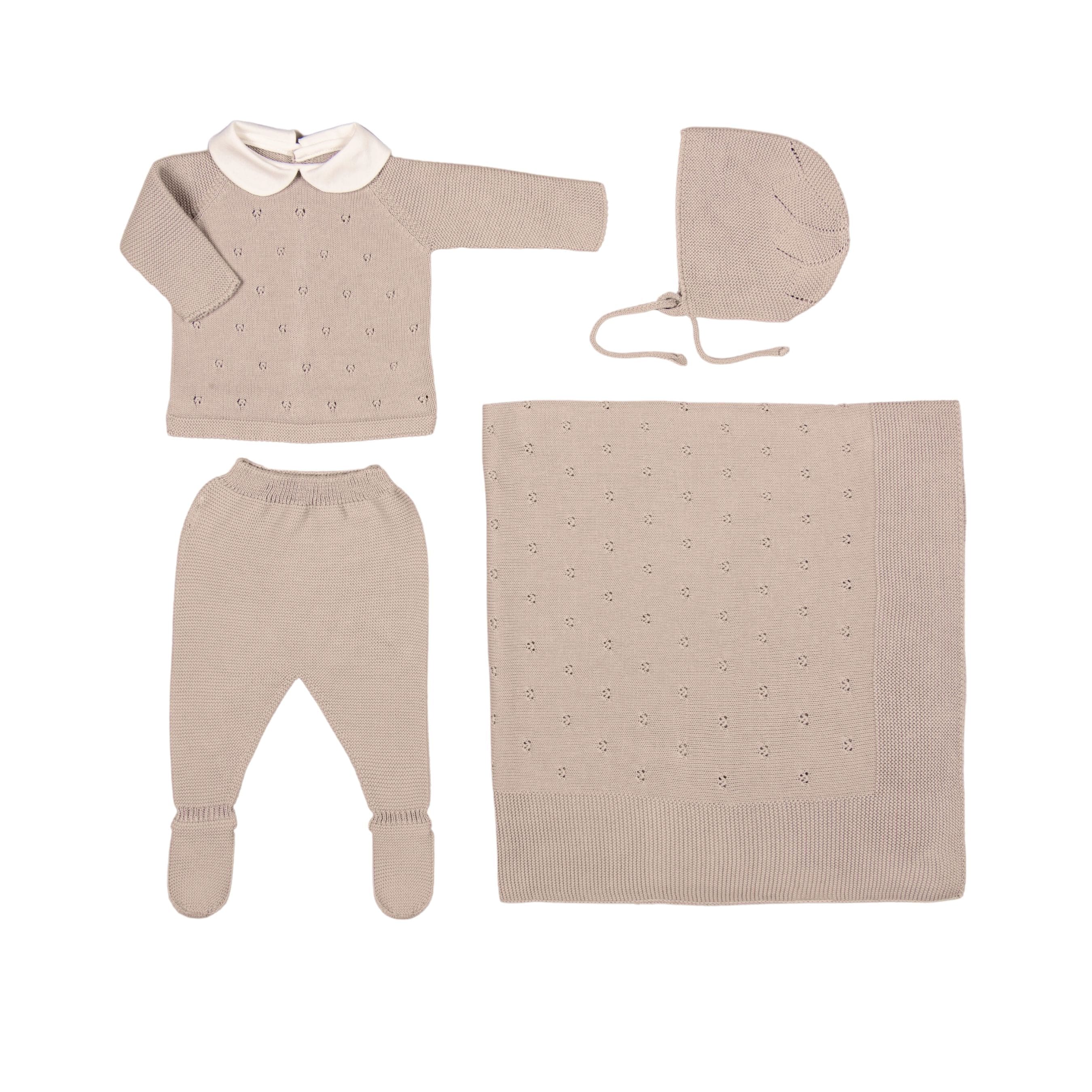Milou | Baby Beige Cotton Knit Set (4)