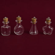 Mini Glass Potion Bottle Charms With Cork Set Of 4 Clear Message In A Bottle For Diy Jewelry & Crafts