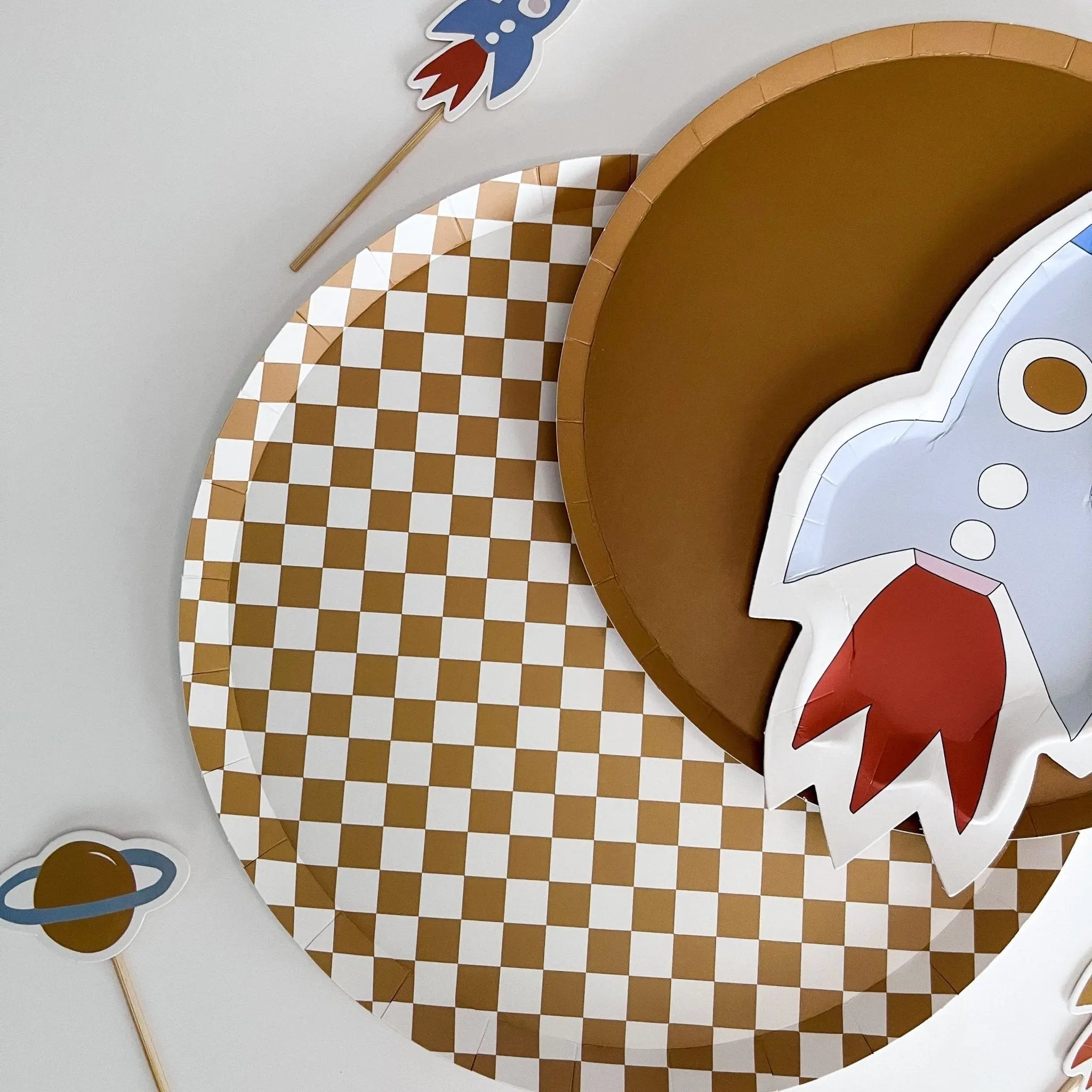 Mini Rocketship Snack Plate (set Of 8)