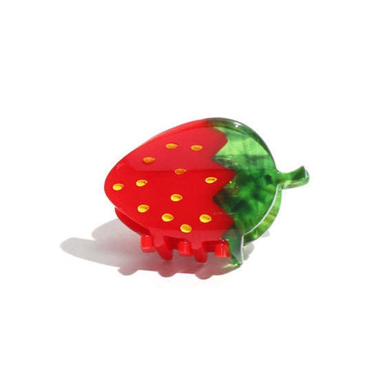 Mini Red Strawberry Hair Claw Clip