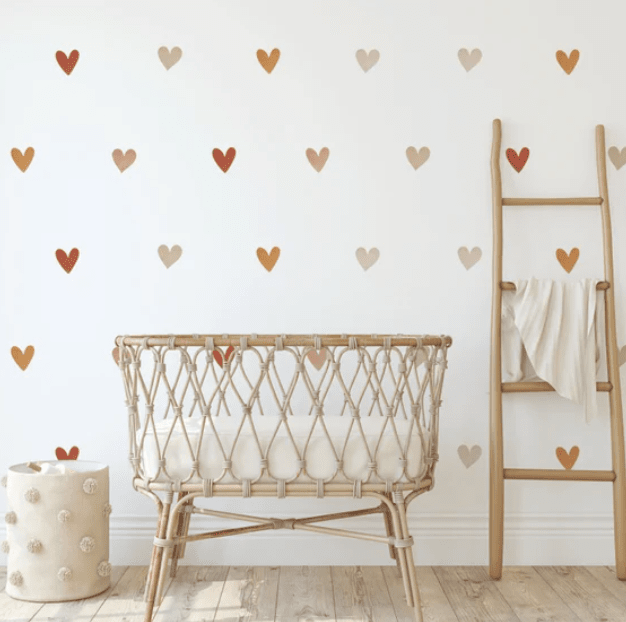 Mini Watercolor Hearts Wall Decals