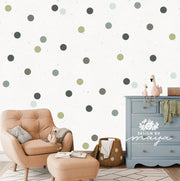 Watercolor Polka Dots - Fabric Nursery Wall Art Decals
