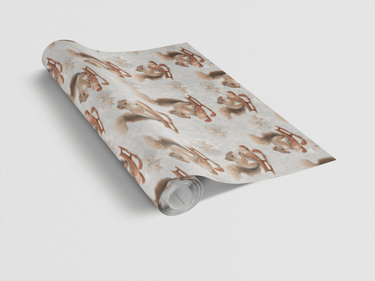 Snowbound Squirrel Wrapping Paper