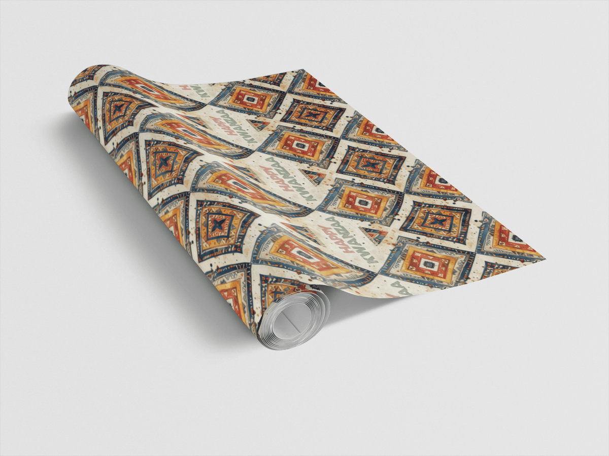 Woven Holiday Greetings Wrapping Paper