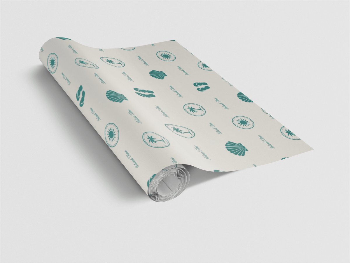 Travel Stamps Island Time Wrapping Paper