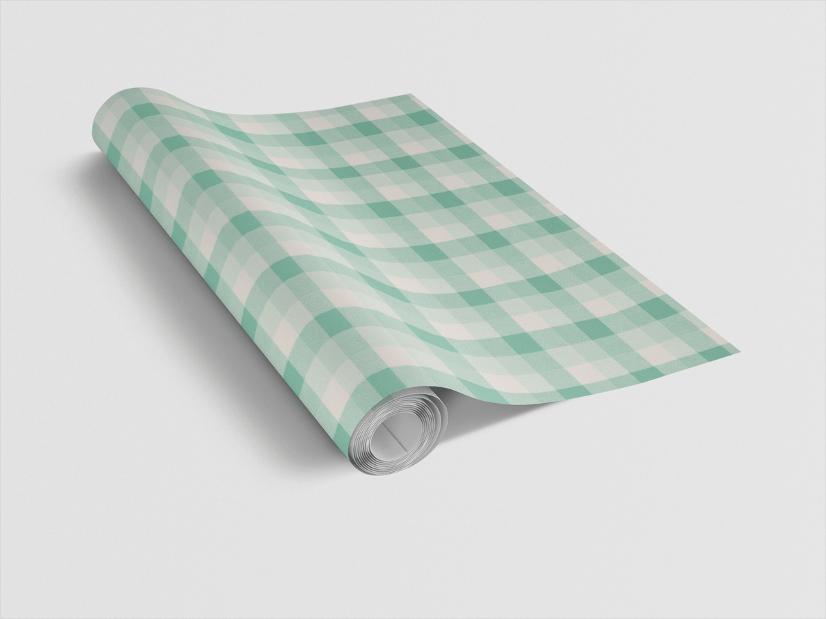Gingham Gala Mint Wrapping Paper