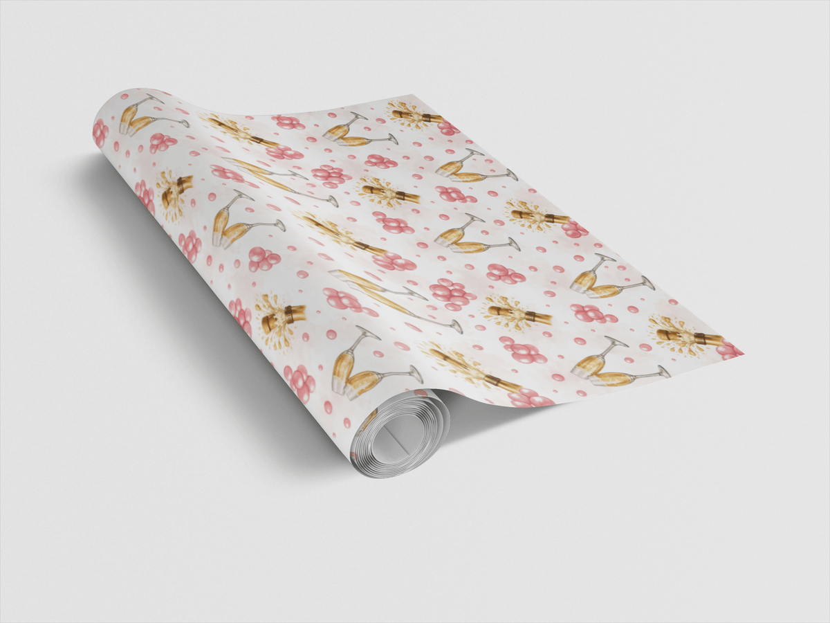 Pink Champagne Pop Wrapping Paper