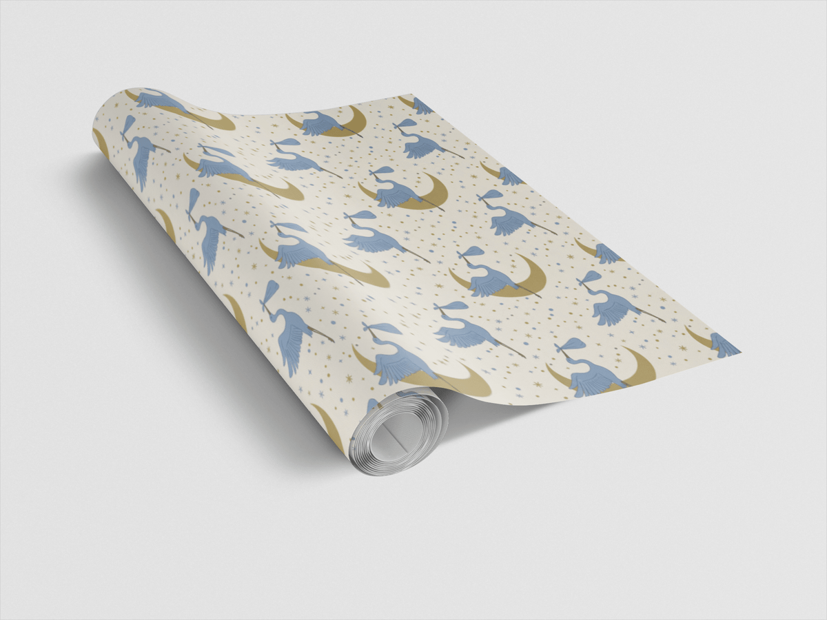 Stork & Stars Wrapping Paper