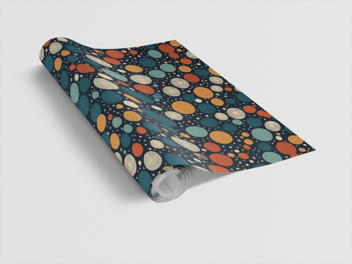 Concentric Circle Confetti Wrapping Paper