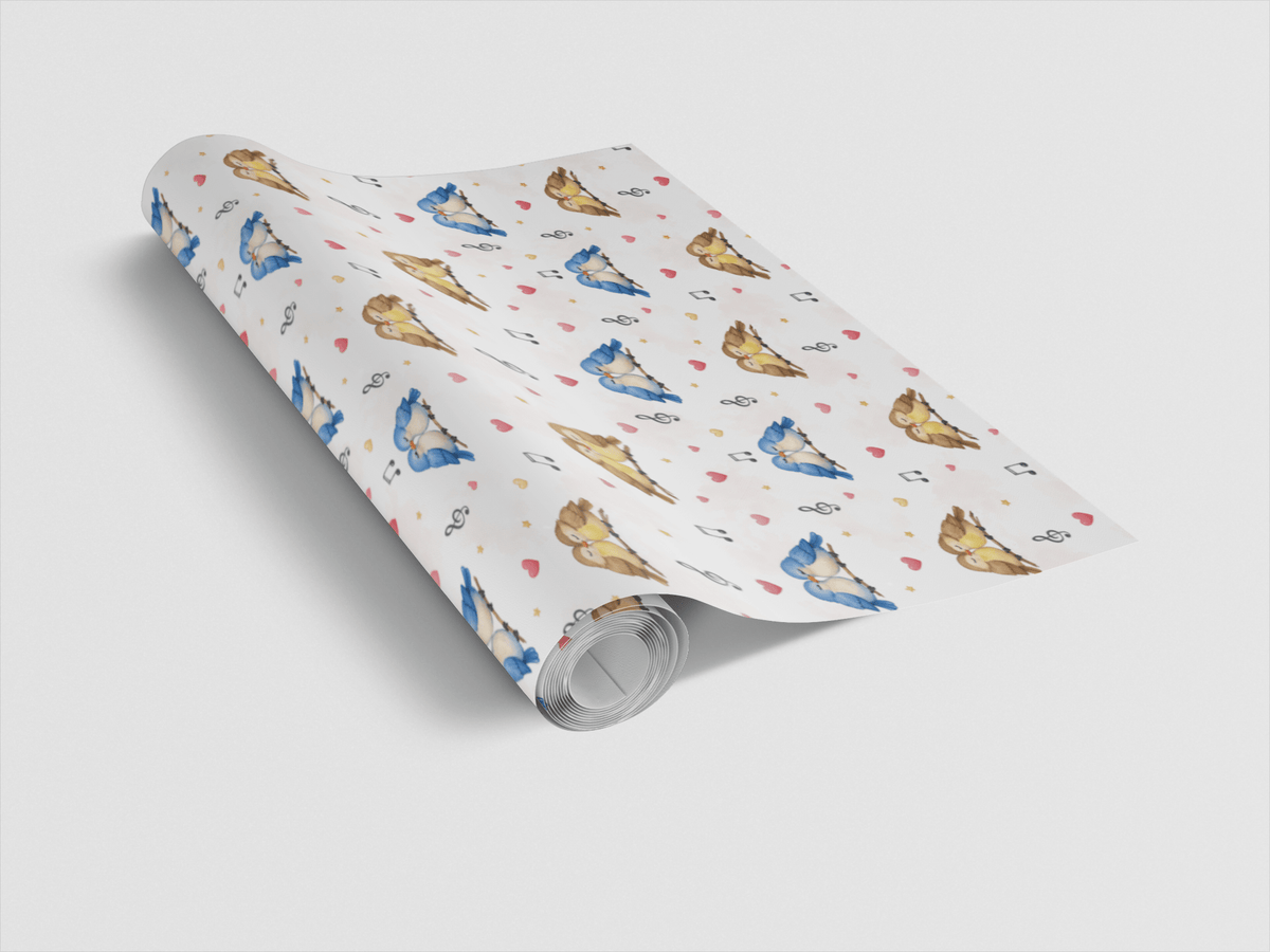 Lovebirds On A Wire Wrapping Paper