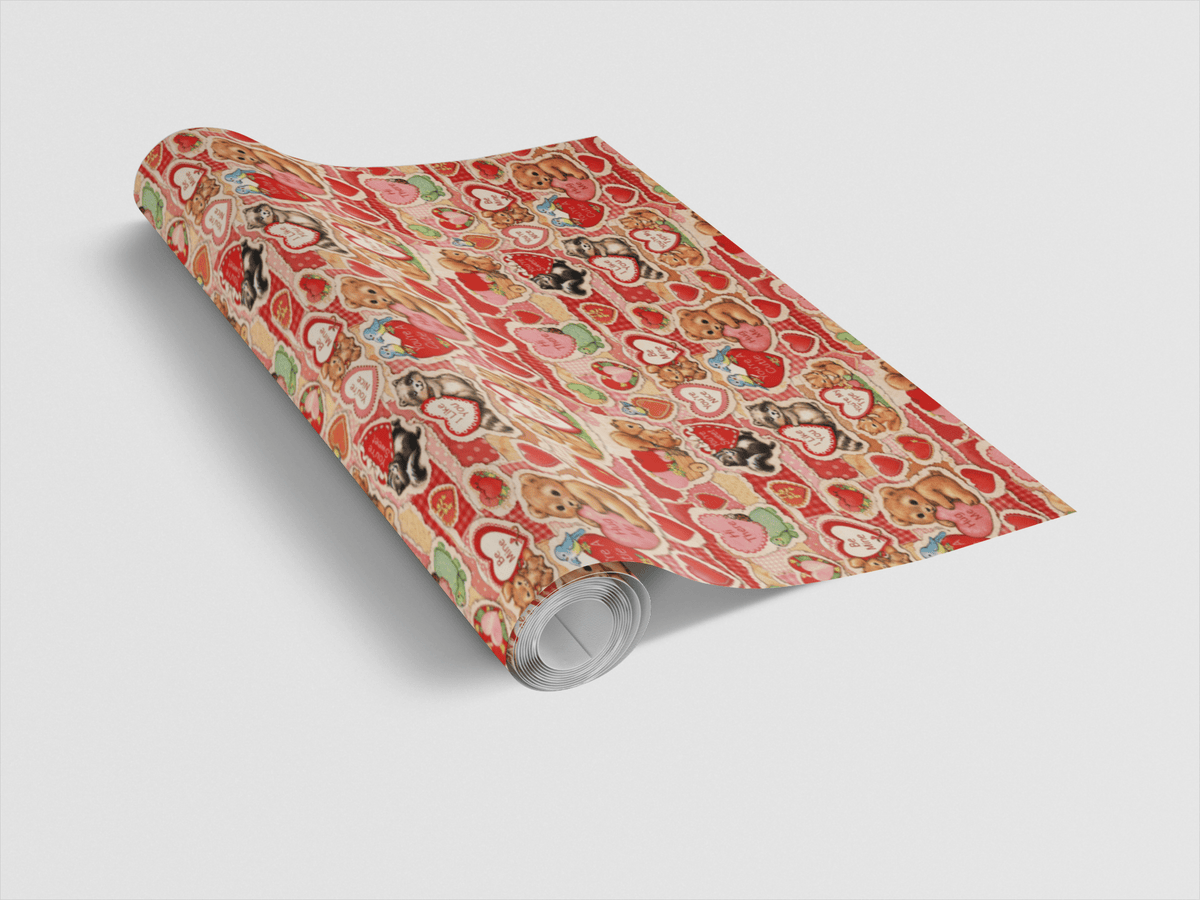 Vintage Valentine Collage Wrapping Paper