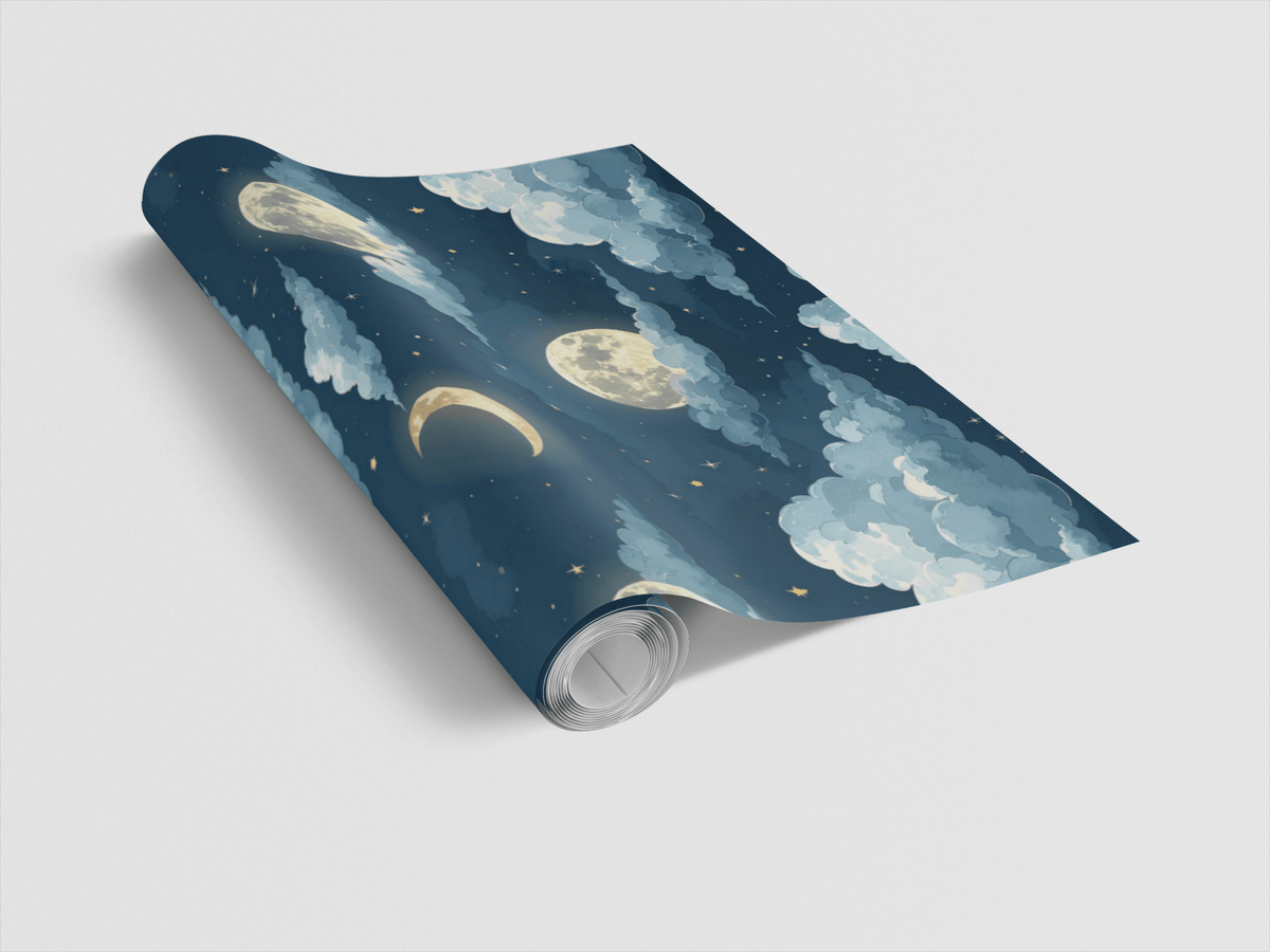 Cloudlit Moon Glow Wrapping Paper