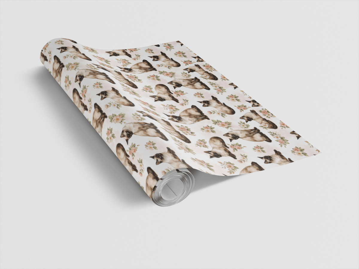 Sleek Siamese Silhouettes Wrapping Paper
