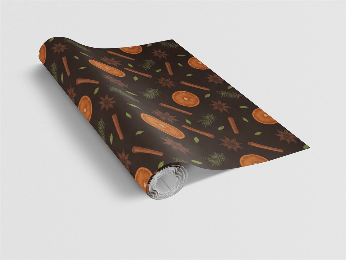 Cinnamon Spice Pattern Wrapping Paper