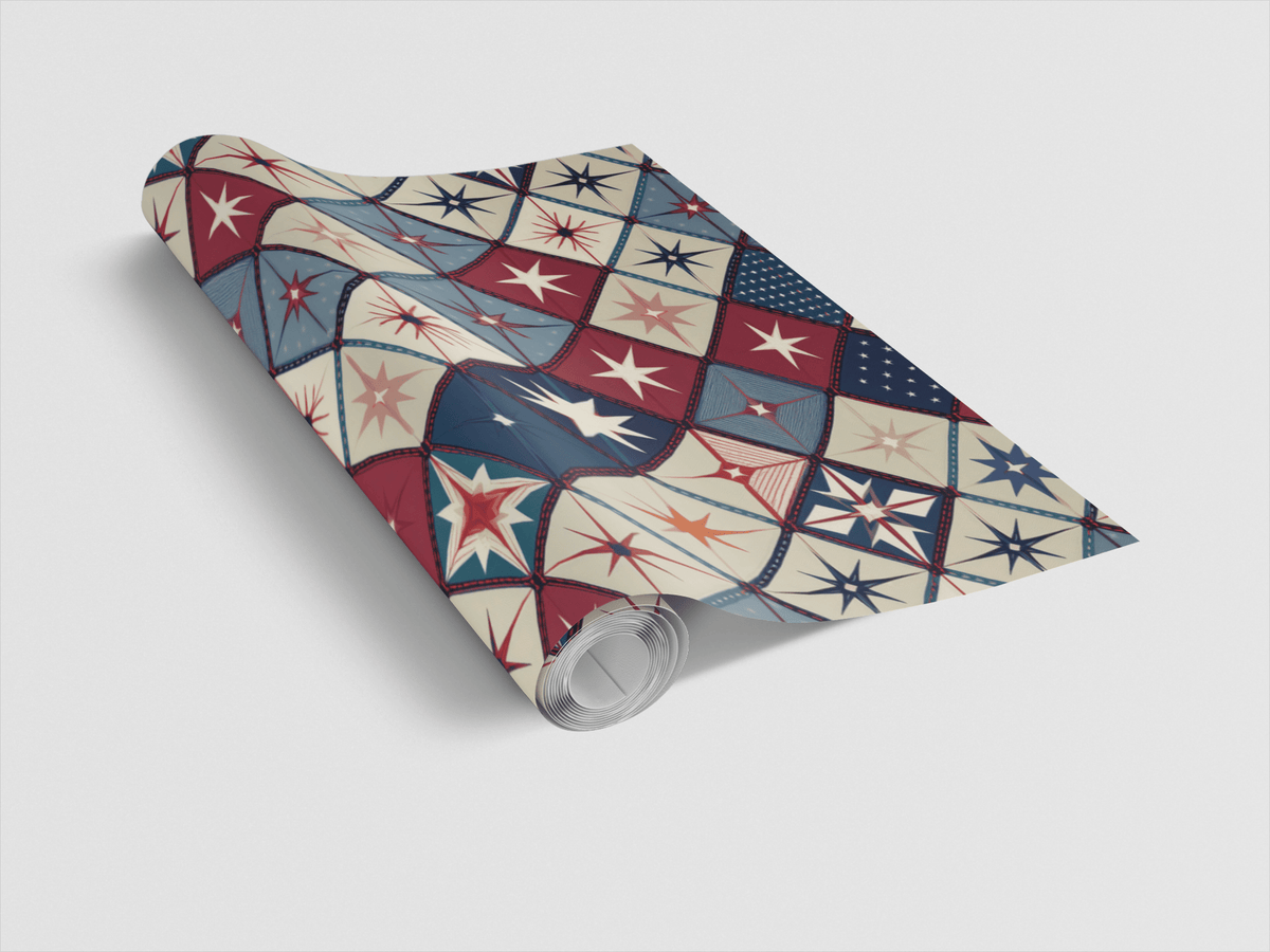 Stars & Diamonds Patchwork Wrapping Paper
