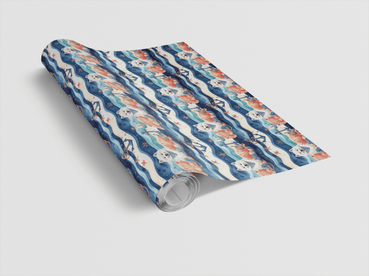 Nautical Samoyeds Wrapping Paper