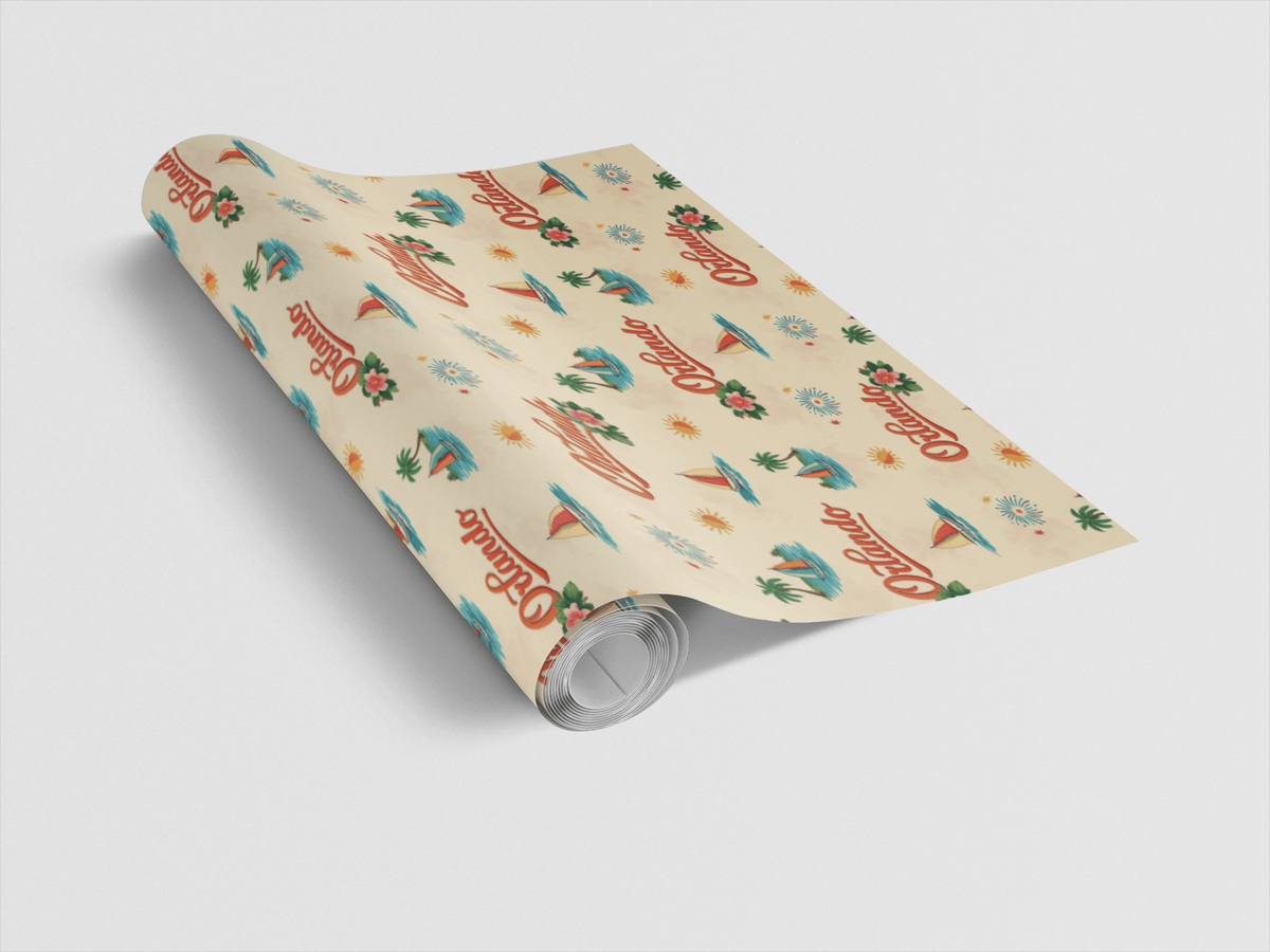 Orlando Theme Park Era Retro Wrapping Paper