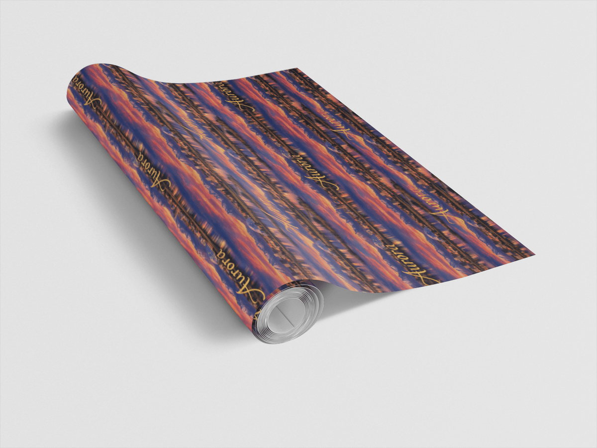 Aurora Twilight Retro Wrapping Paper