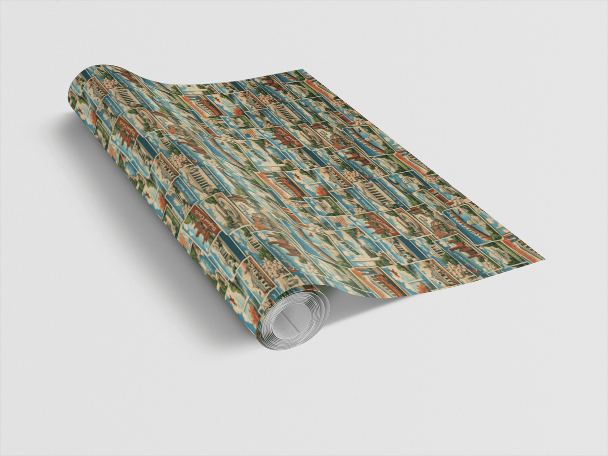 District Of Columbia Postcard Memories Wrapping Paper