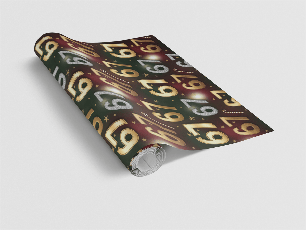 67 Candy Cane Splash Wrapping Paper
