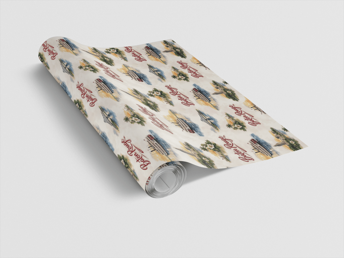 Baton Rouge River Statehouse Wrapping Paper