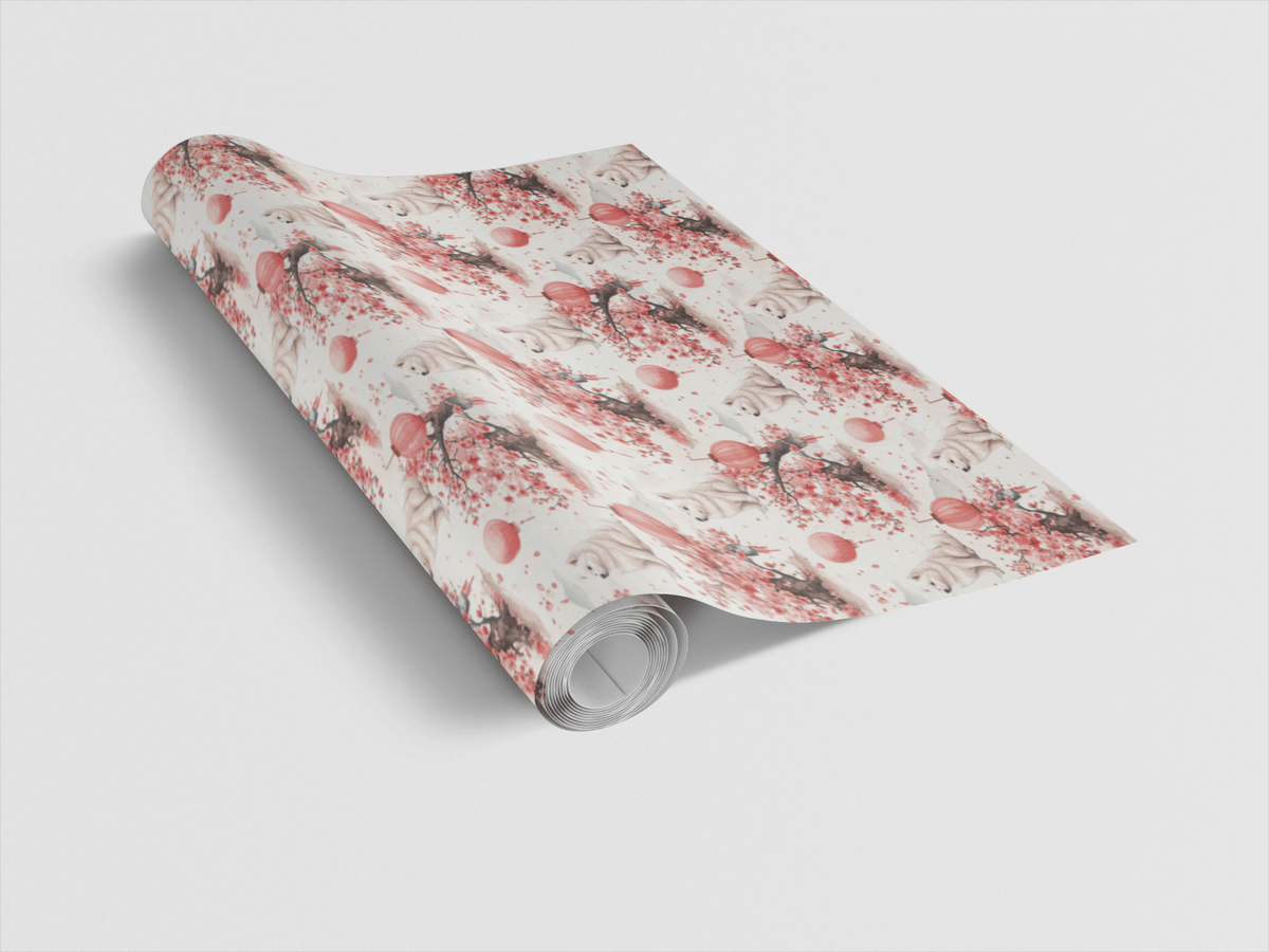 Samoyed Cherry Blossom Festival Wrapping Paper