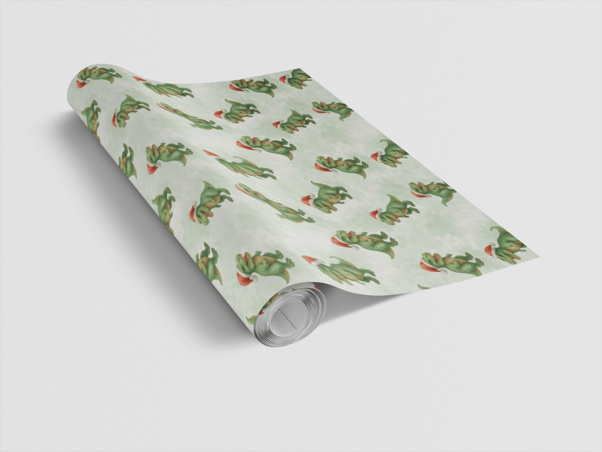 Santa Saurus Wrapping Paper