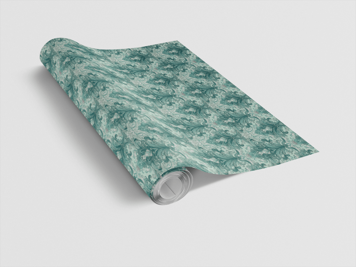 Pastel Baroque: Seafoam Wrapping Paper