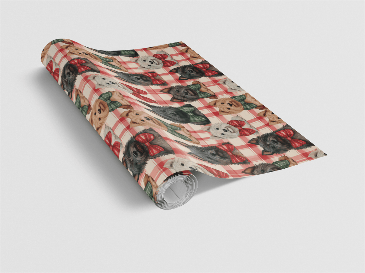 Scottish Terrier Plaid Parade Wrapping Paper