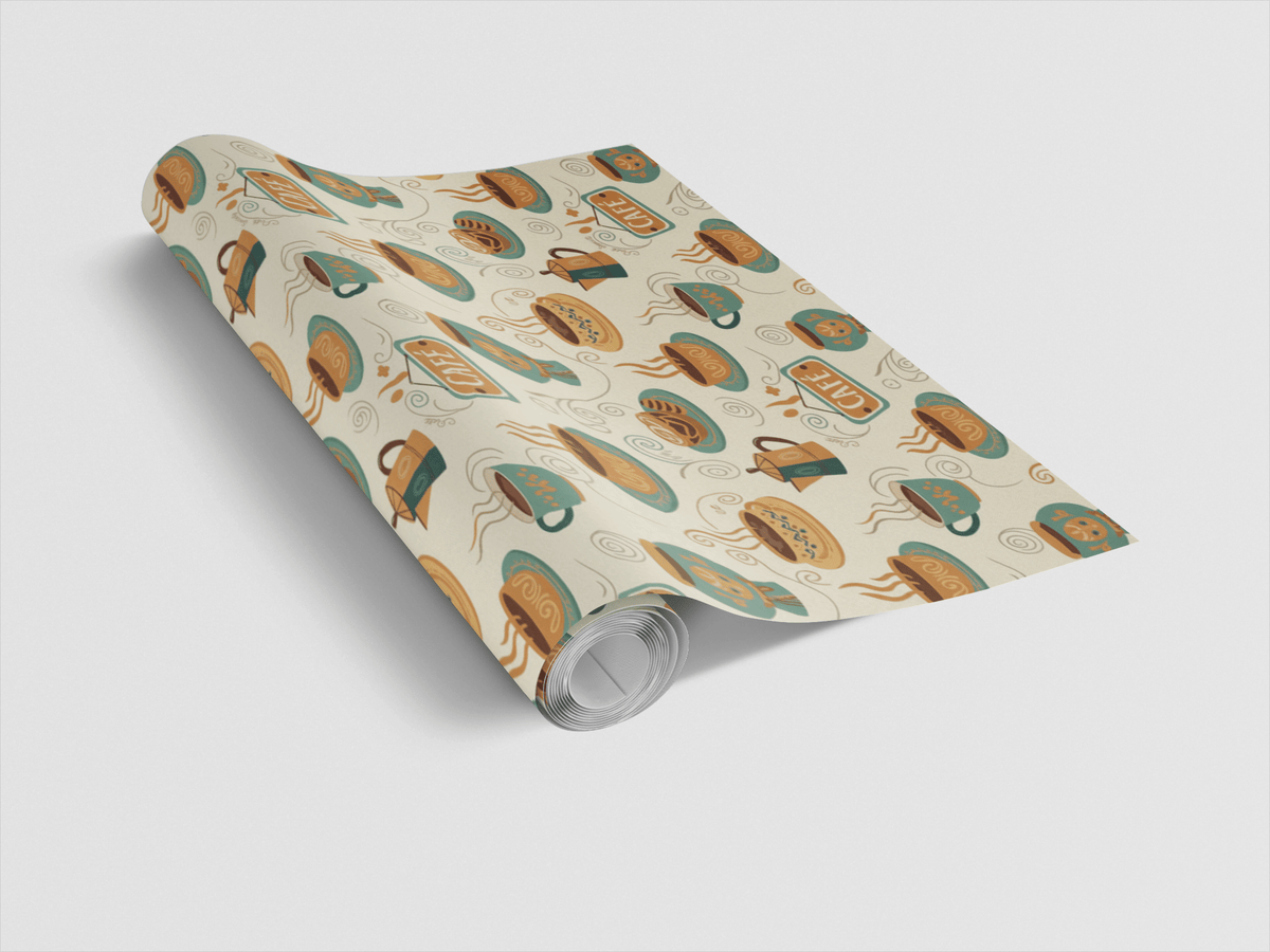 Coffee House Whimsy Wrapping Paper