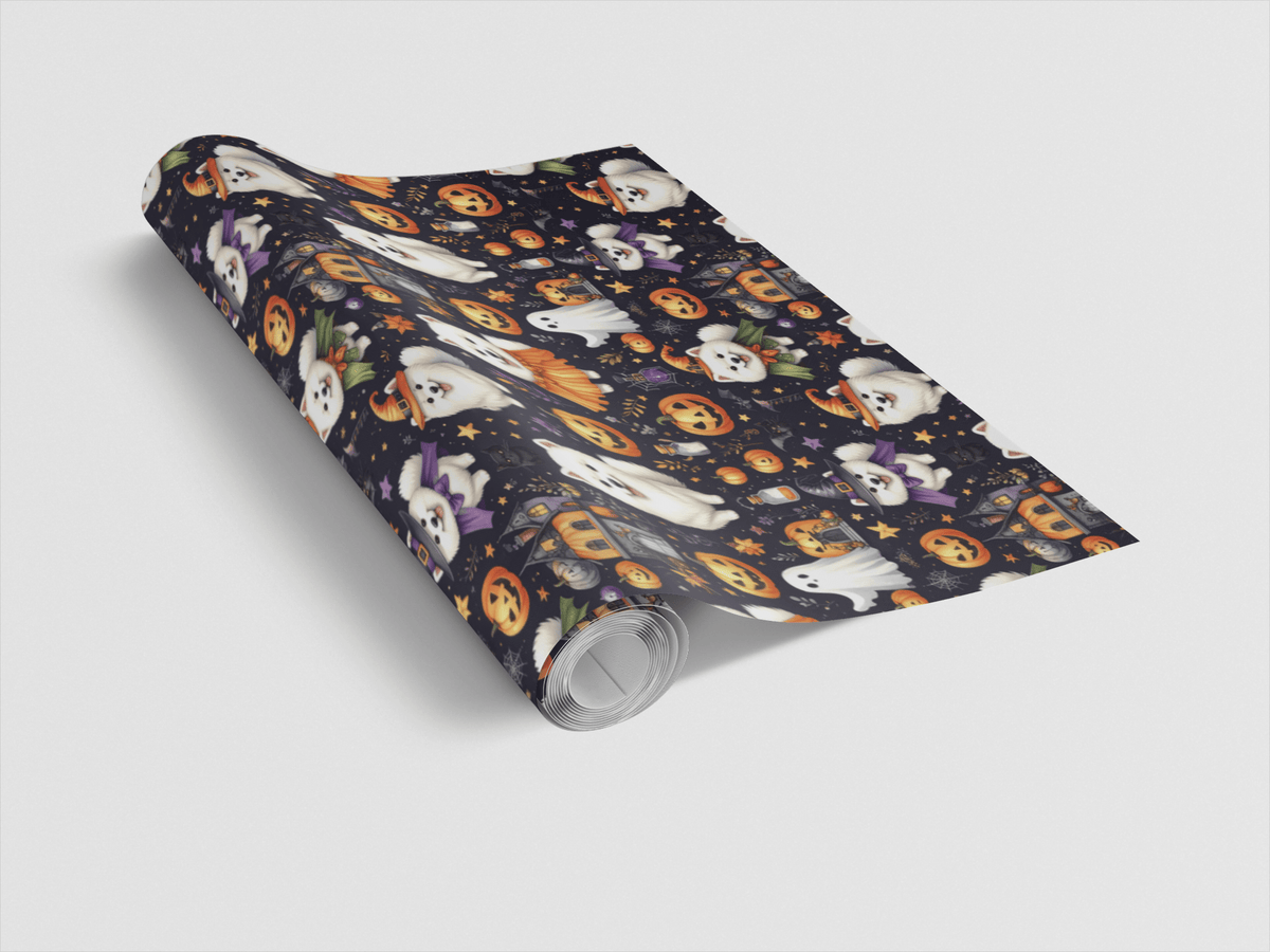 Halloween Samoyeds Wrapping Paper