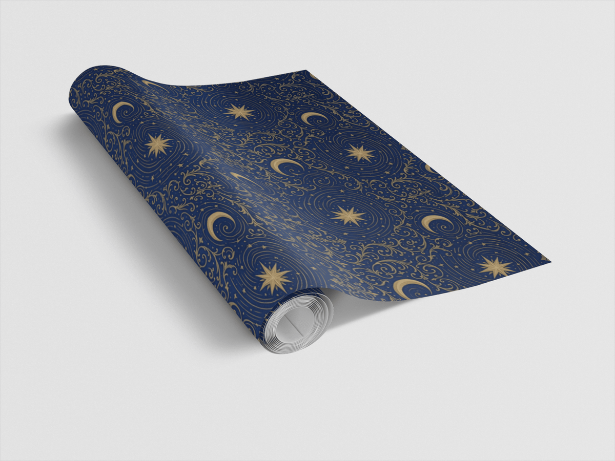 Celestial Nouveau Stars Wrapping Paper