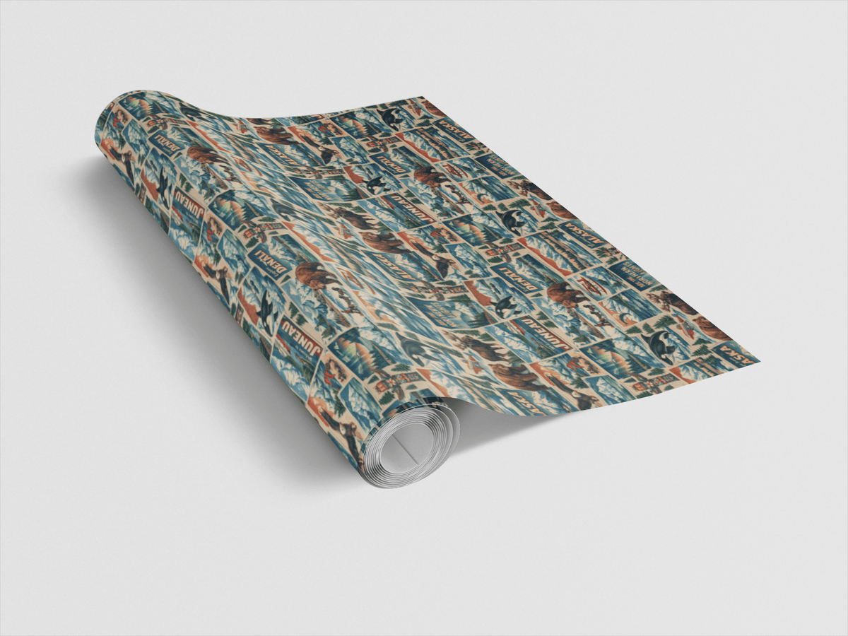 Alaska Postcard Memories Wrapping Paper